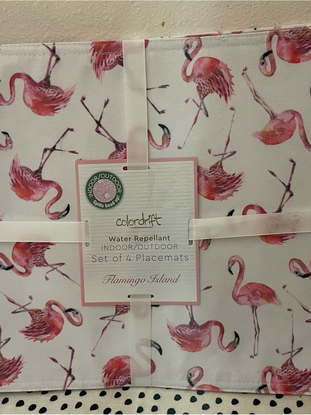 colordrift Flamingo Island Water-Repellent Pink Placemat Set (Set of 4)